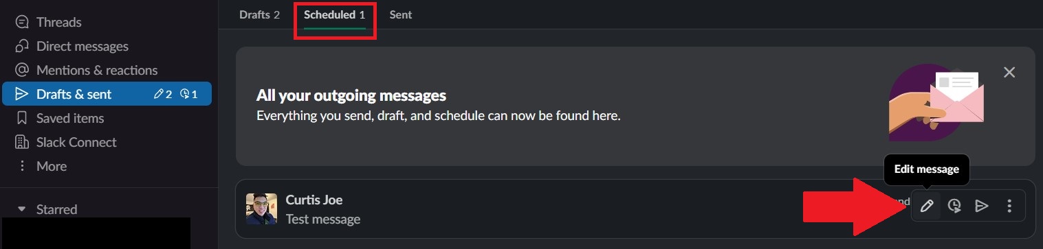 edit scheduled message