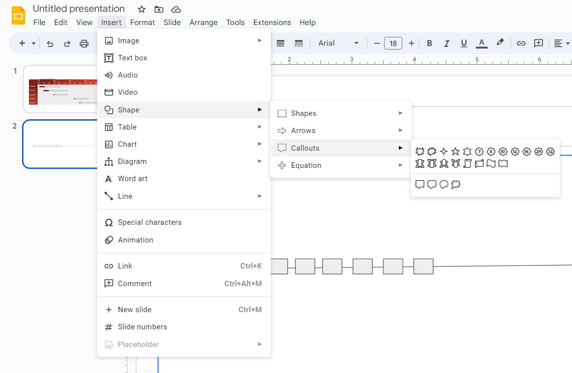 google slides insert callouts