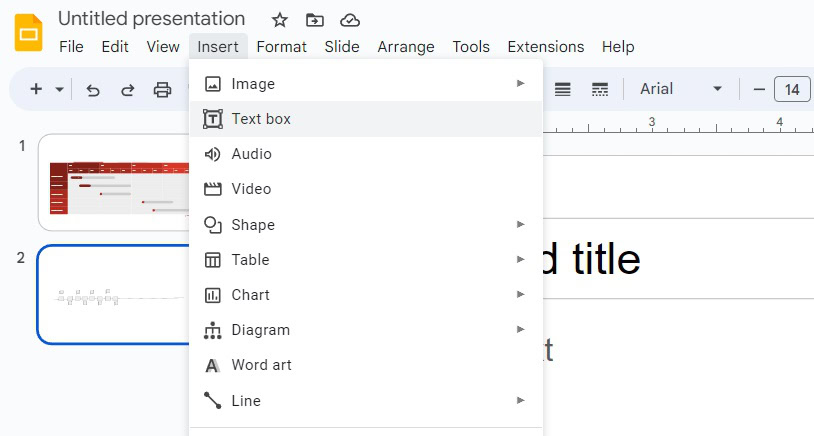 google slides insert text box