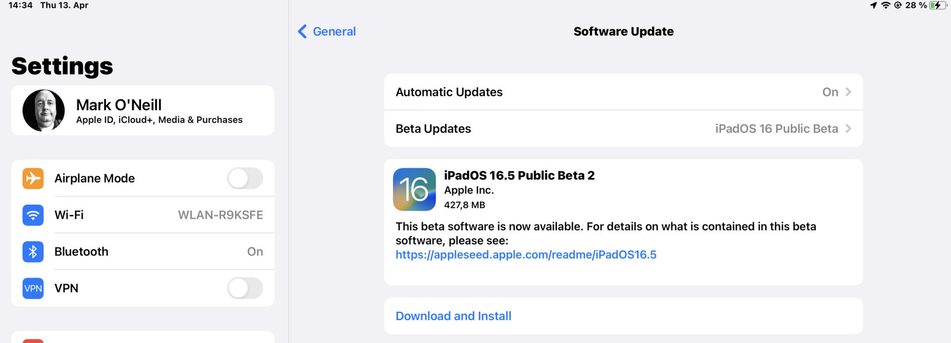 ipad ios software update