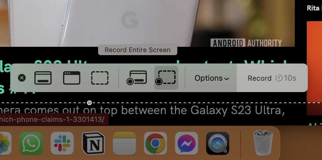 mac screenshot quicktime record whole screen