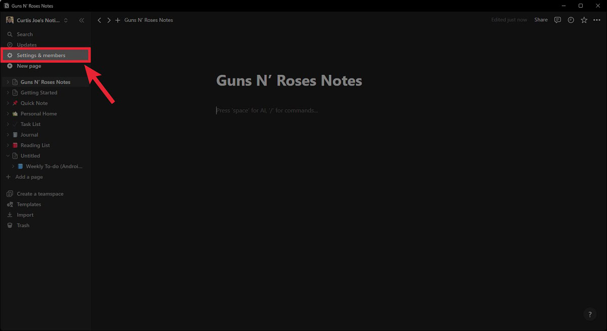 notion desktop settings members