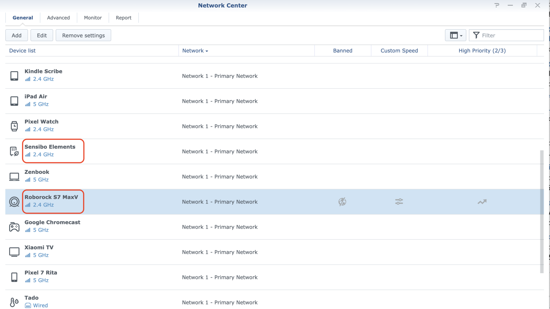 synology network center 2.4ghz devices