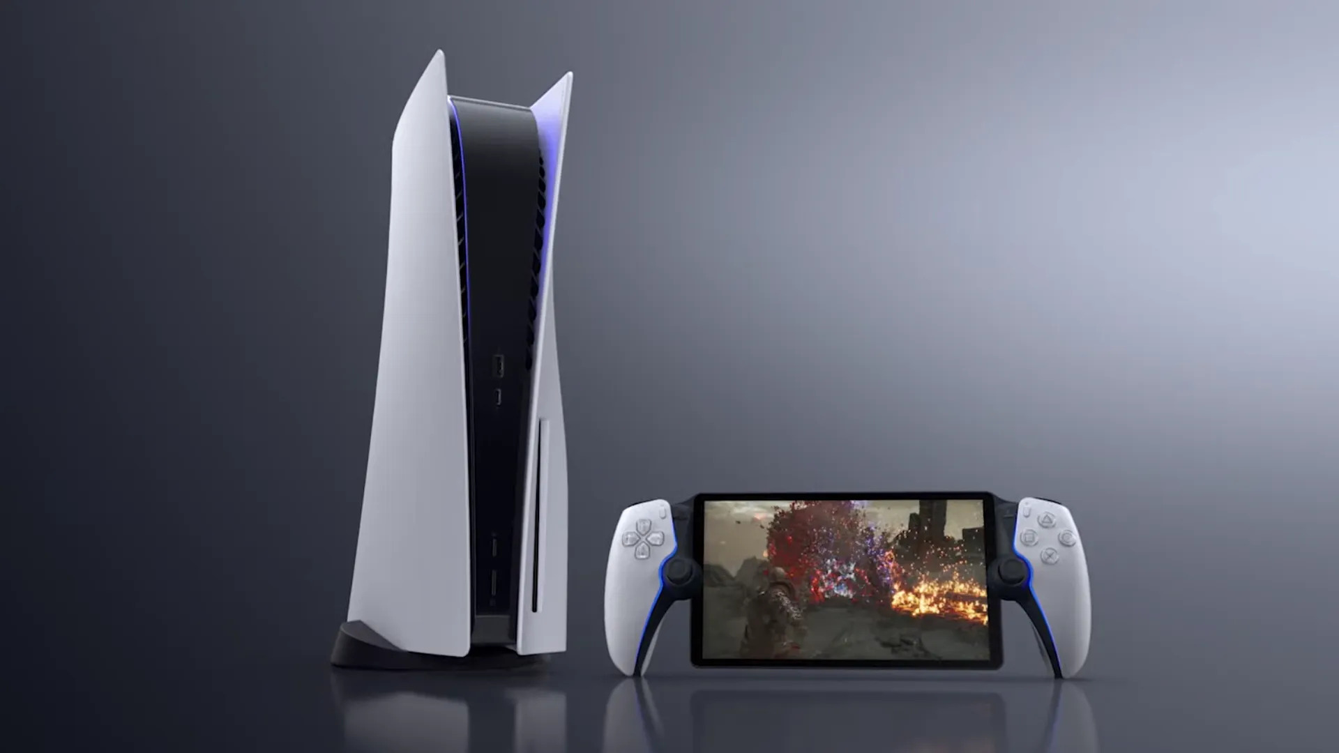 PlayStation Q next to a PS5
