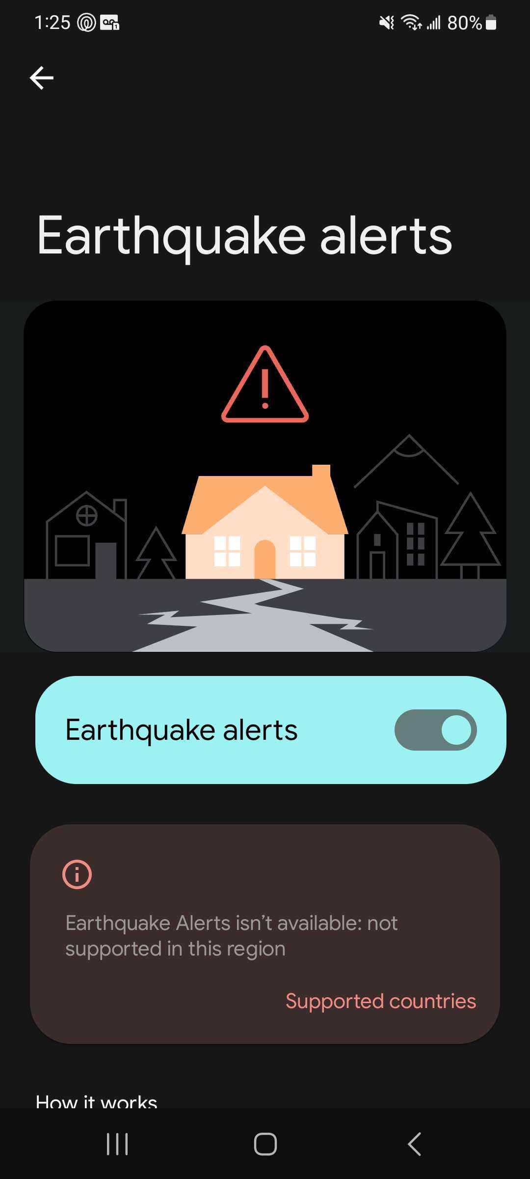 Android earthquake alerts