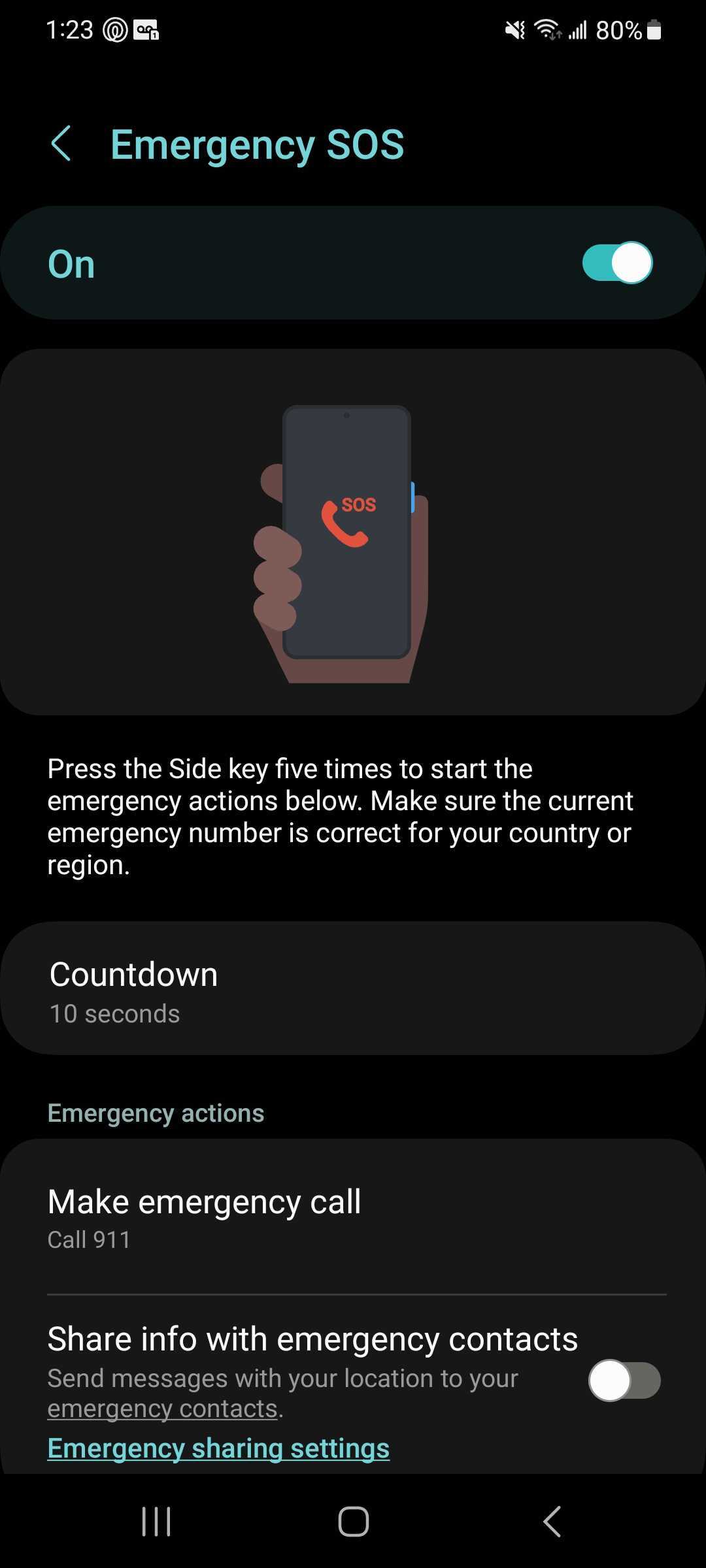 Android emergency SOS