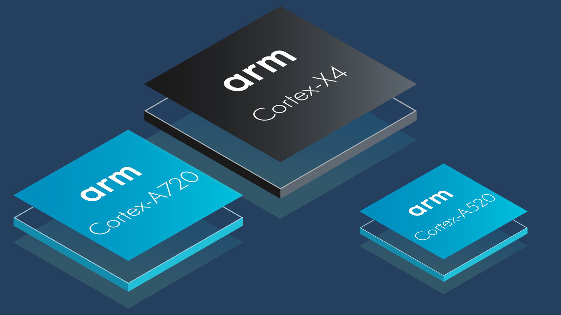 Arm Cortex X4 A720 A520 CPU-logo's