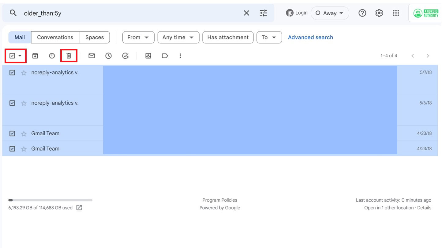 Delete Old emails in Gmail
