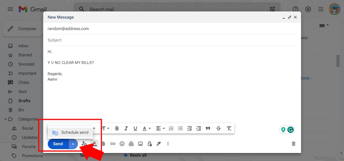 Gmail Schedule Send feature 1