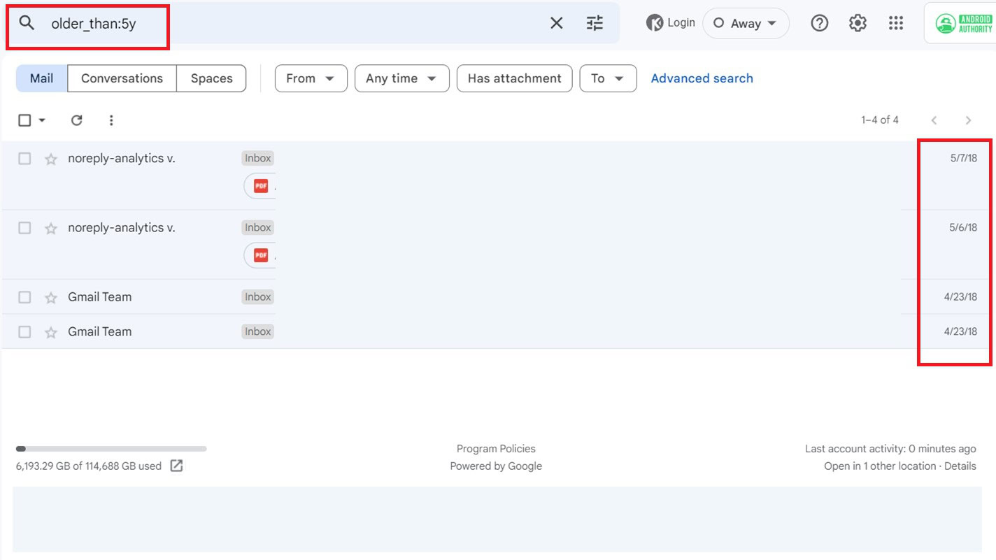 Gmail Search Older Than 5 Years