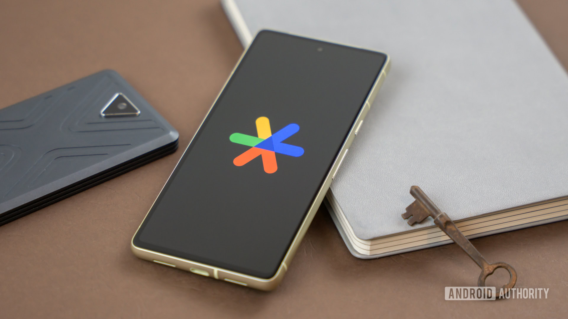 Google Authenticator logo on smartphone next to other accessories Stock photo 1 Google Authenticator logo on smartphone next to other accessories Stock photo 1