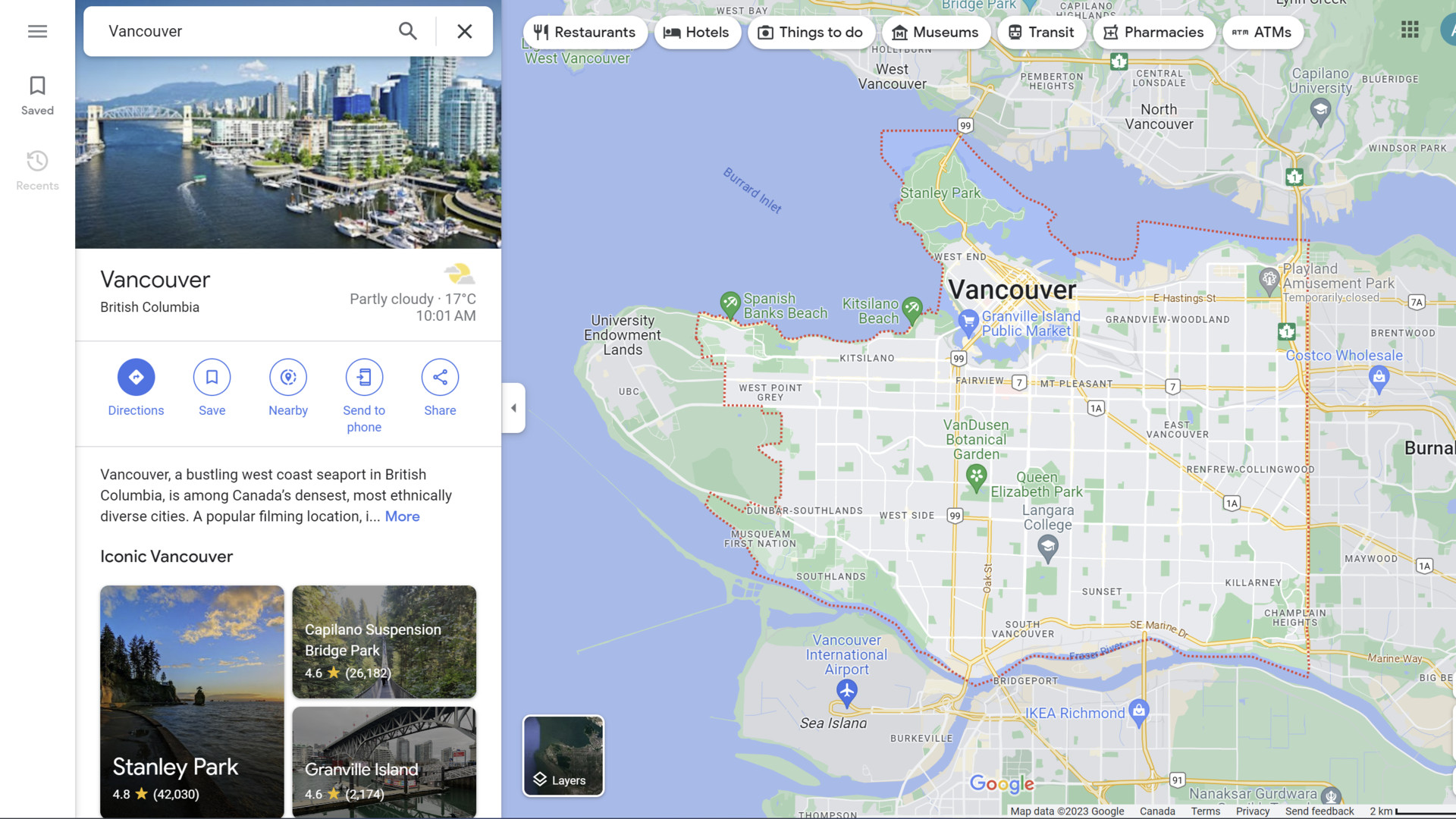 Google Maps Vancouver