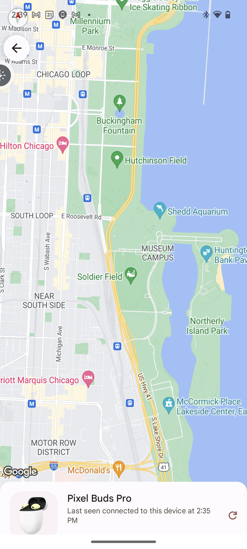 Google Pixel Buds Pro find my device map