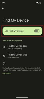 How to turn off your phone's Find My Device feature