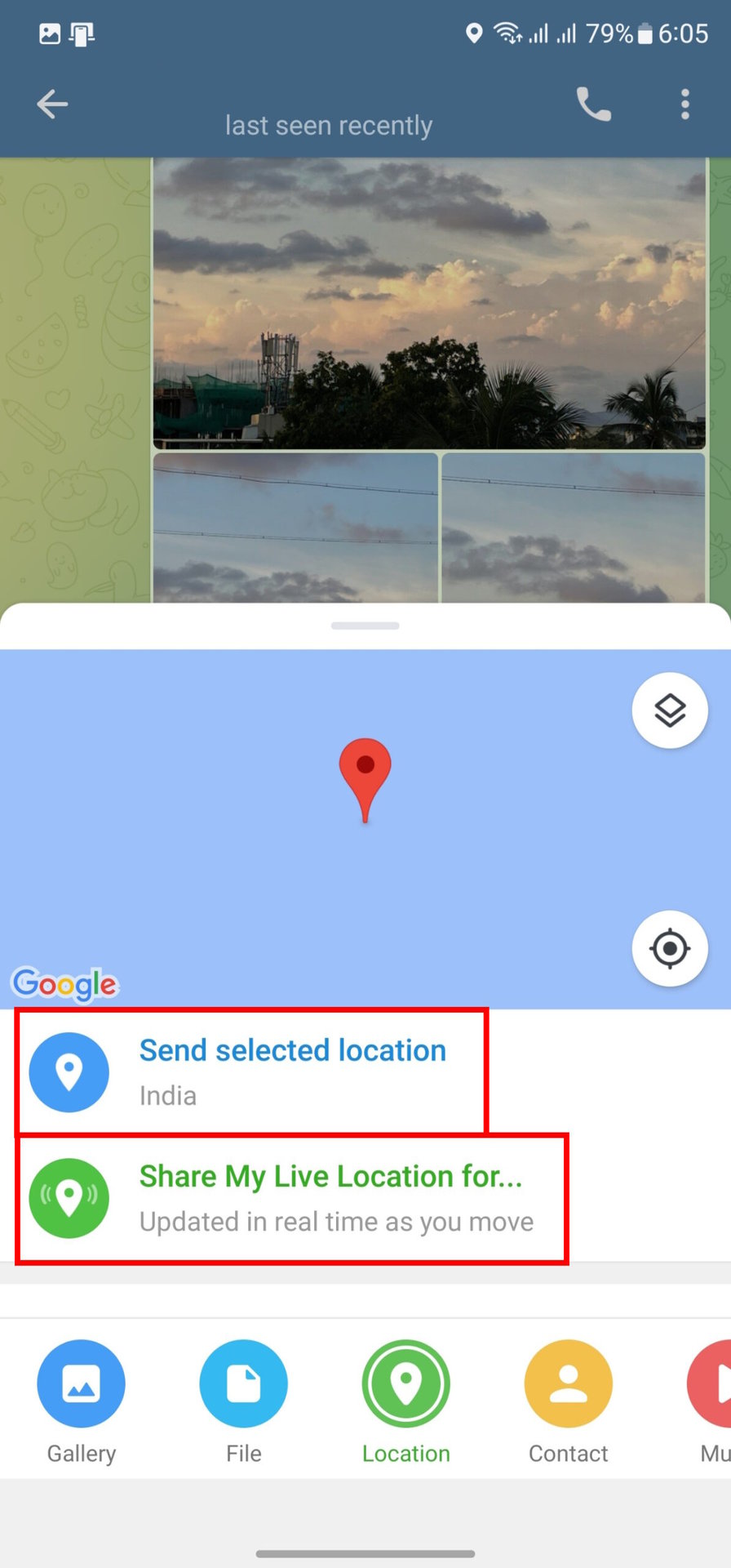 How to share location on Telegram 3