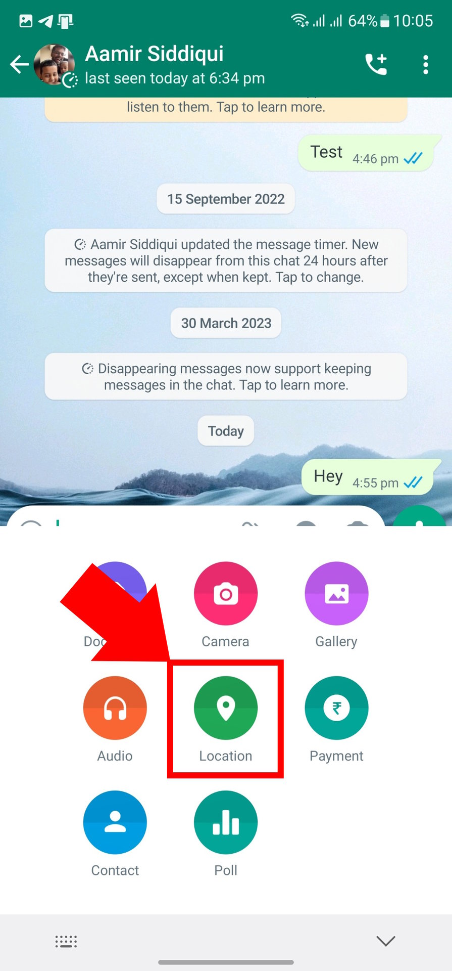 How to share location on WhatsApp 2