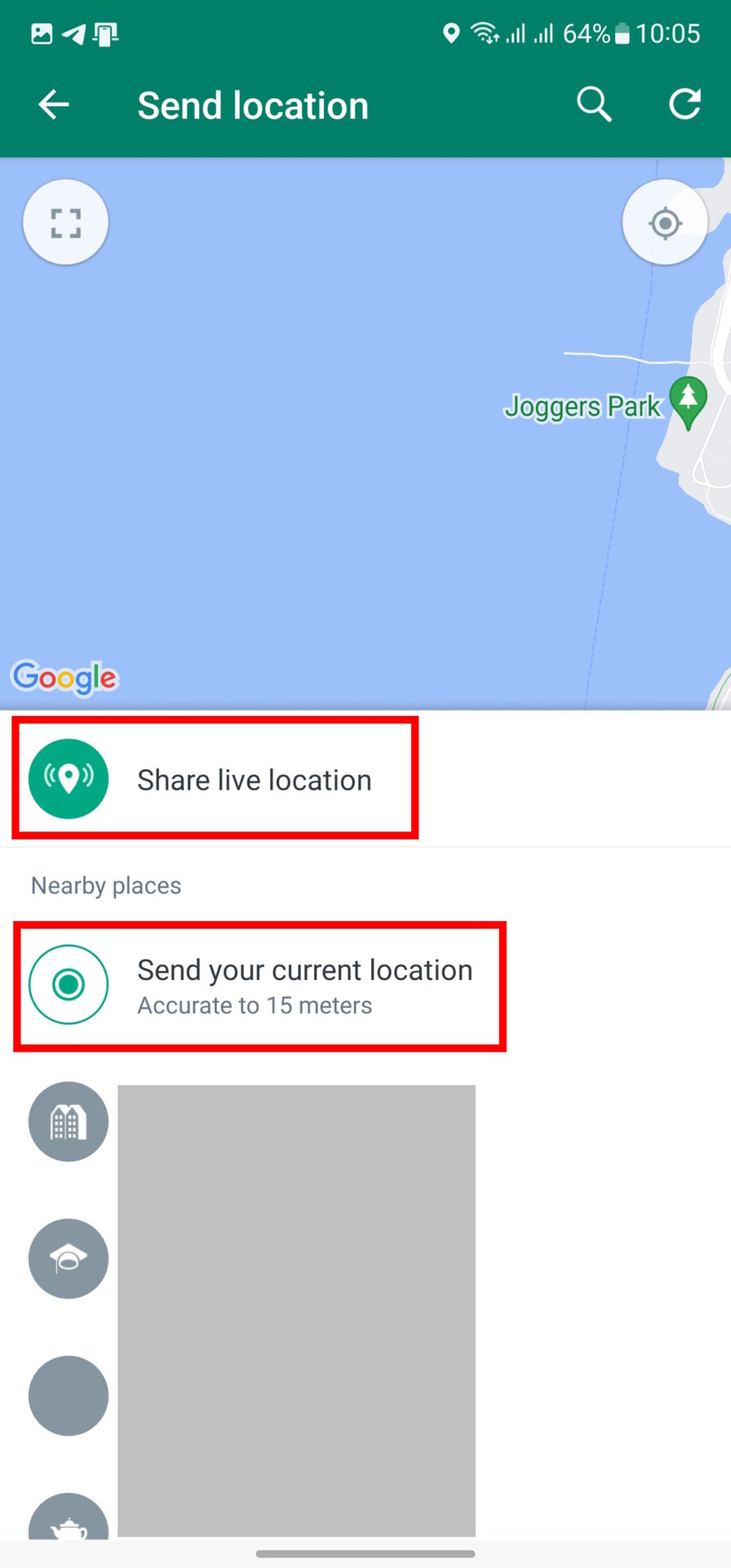 How to share location on WhatsApp 3