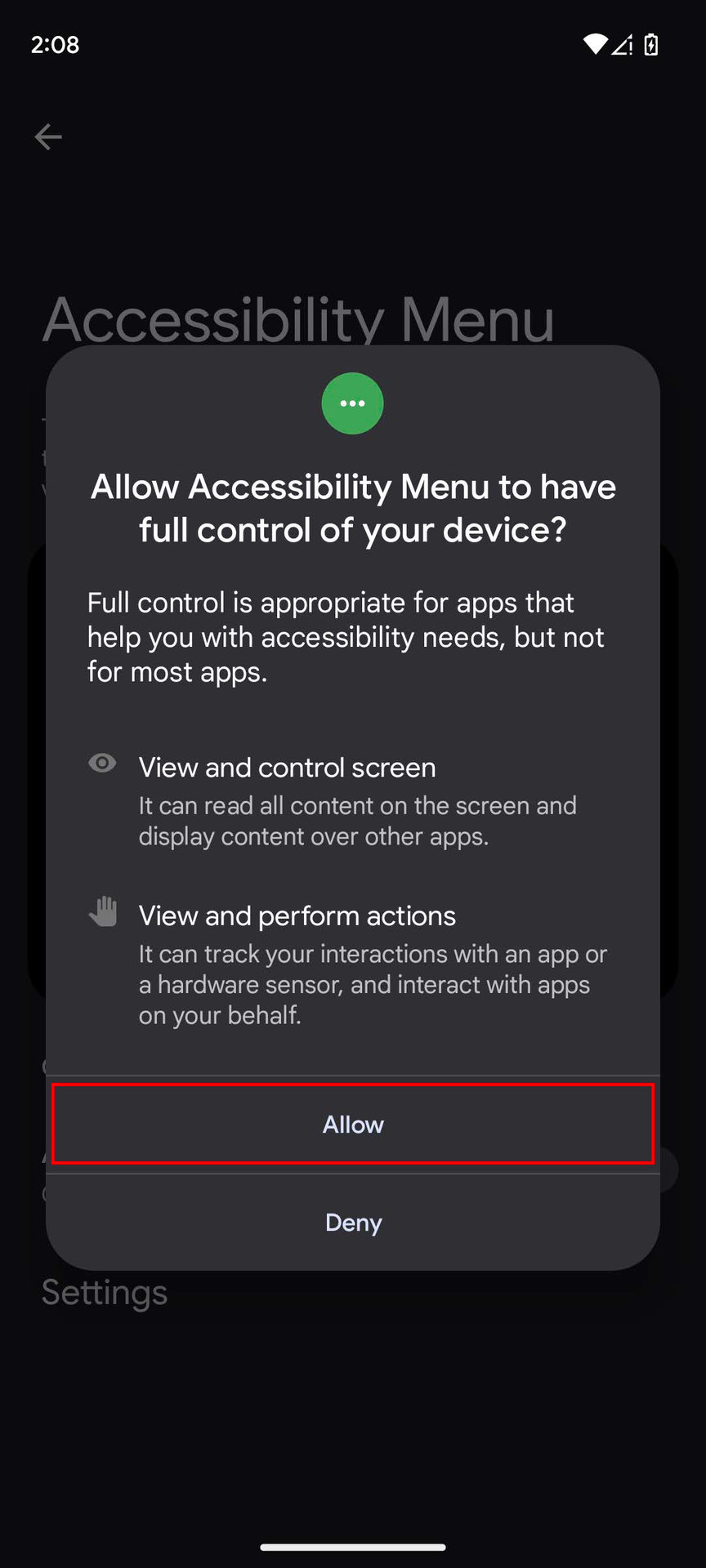 How to take a screenshot using the Accessibility menu (4)