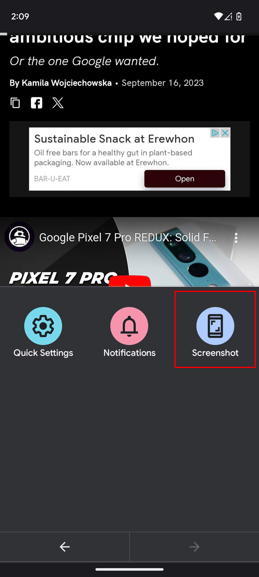 How to take a screenshot using the Accessibility menu (6)