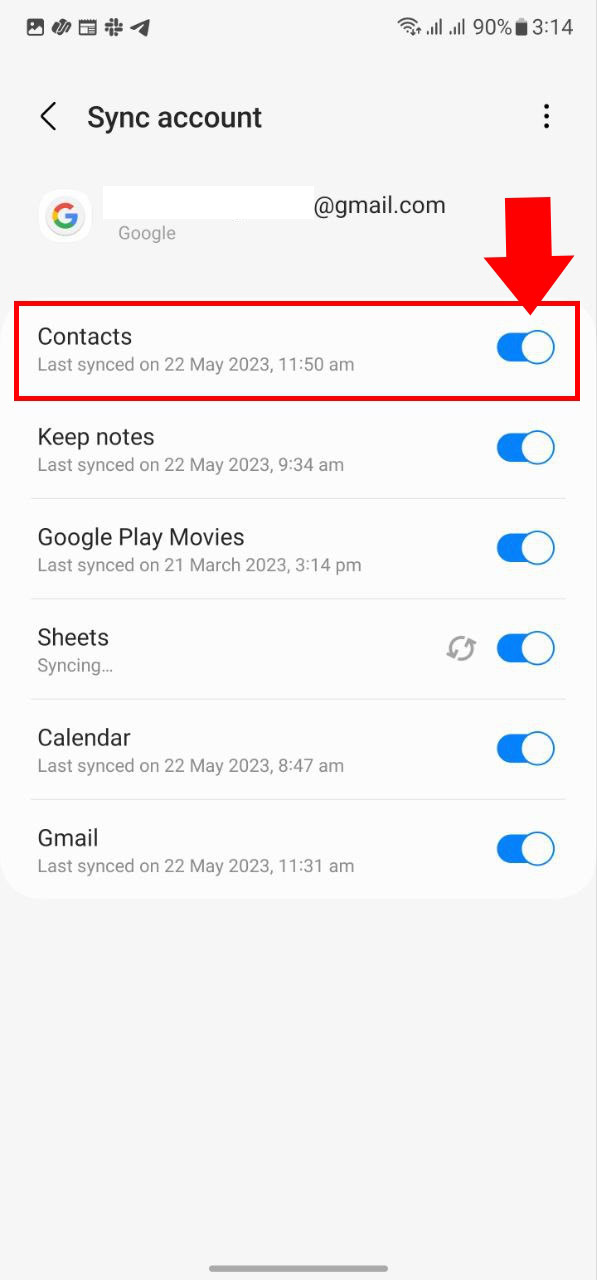 How to transfer contacts on Android Google account sync 5