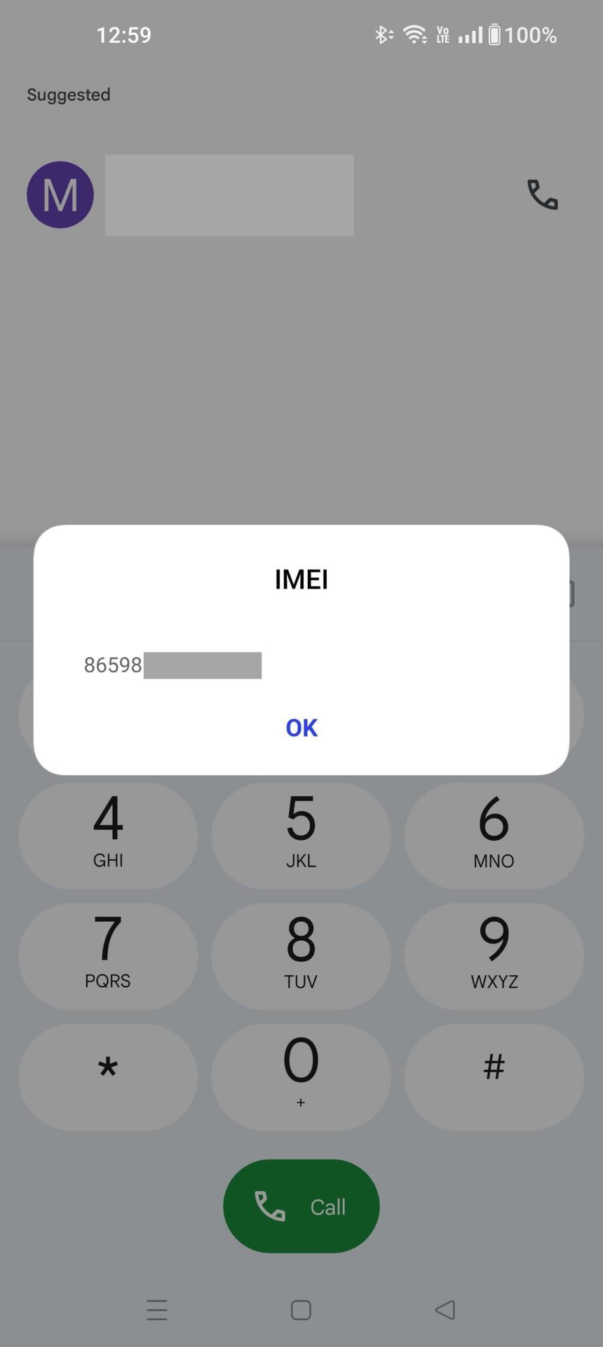 IMEI Number showing on Android Phone