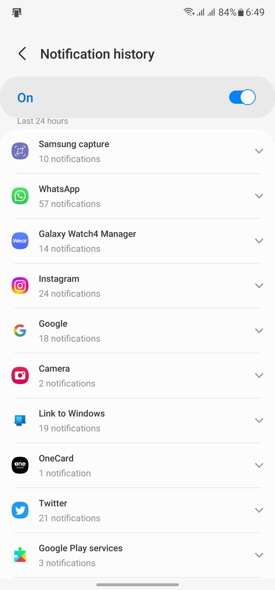 Notification History on Android
