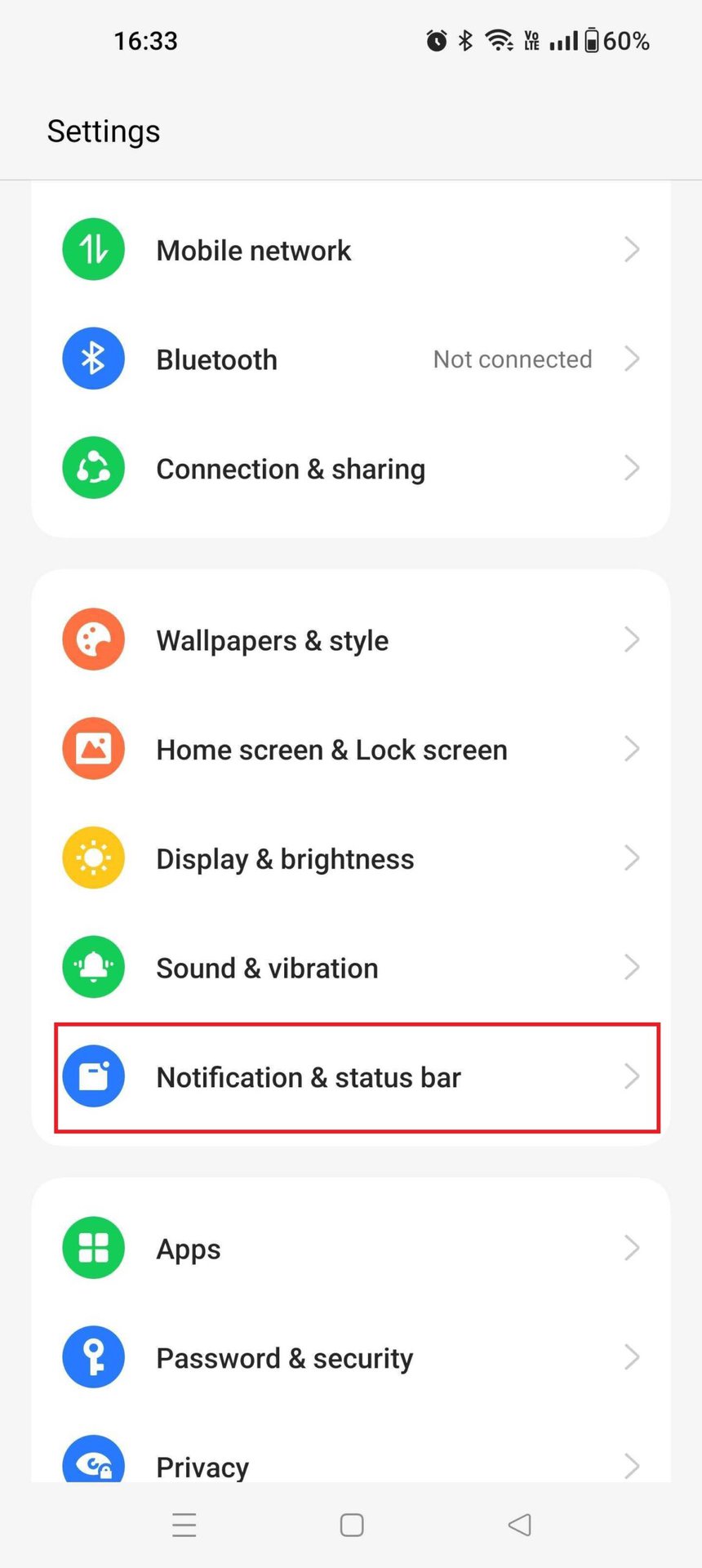 OnePlus 10 Pro Settings Menu Notifications