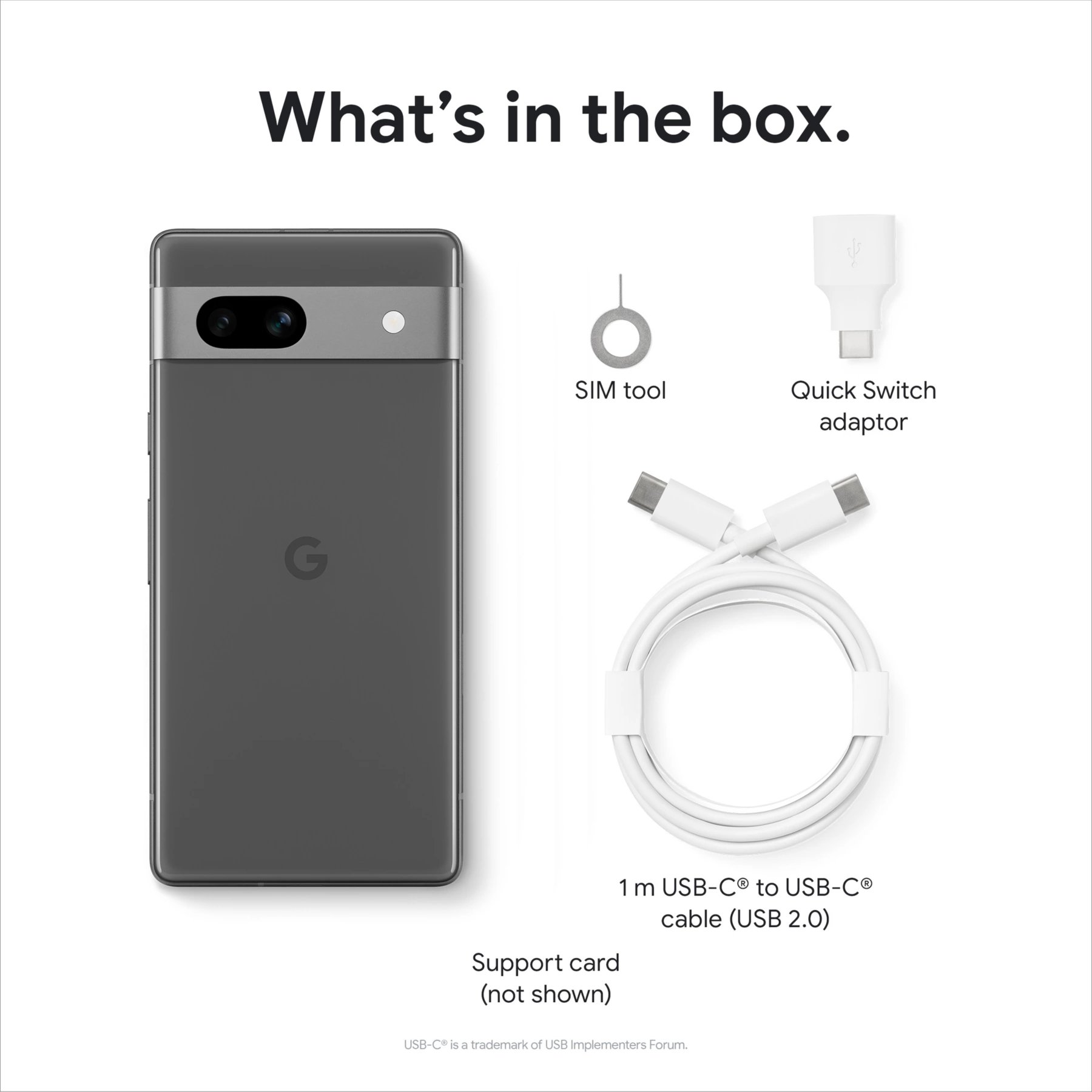 Pixel 7a in box contents