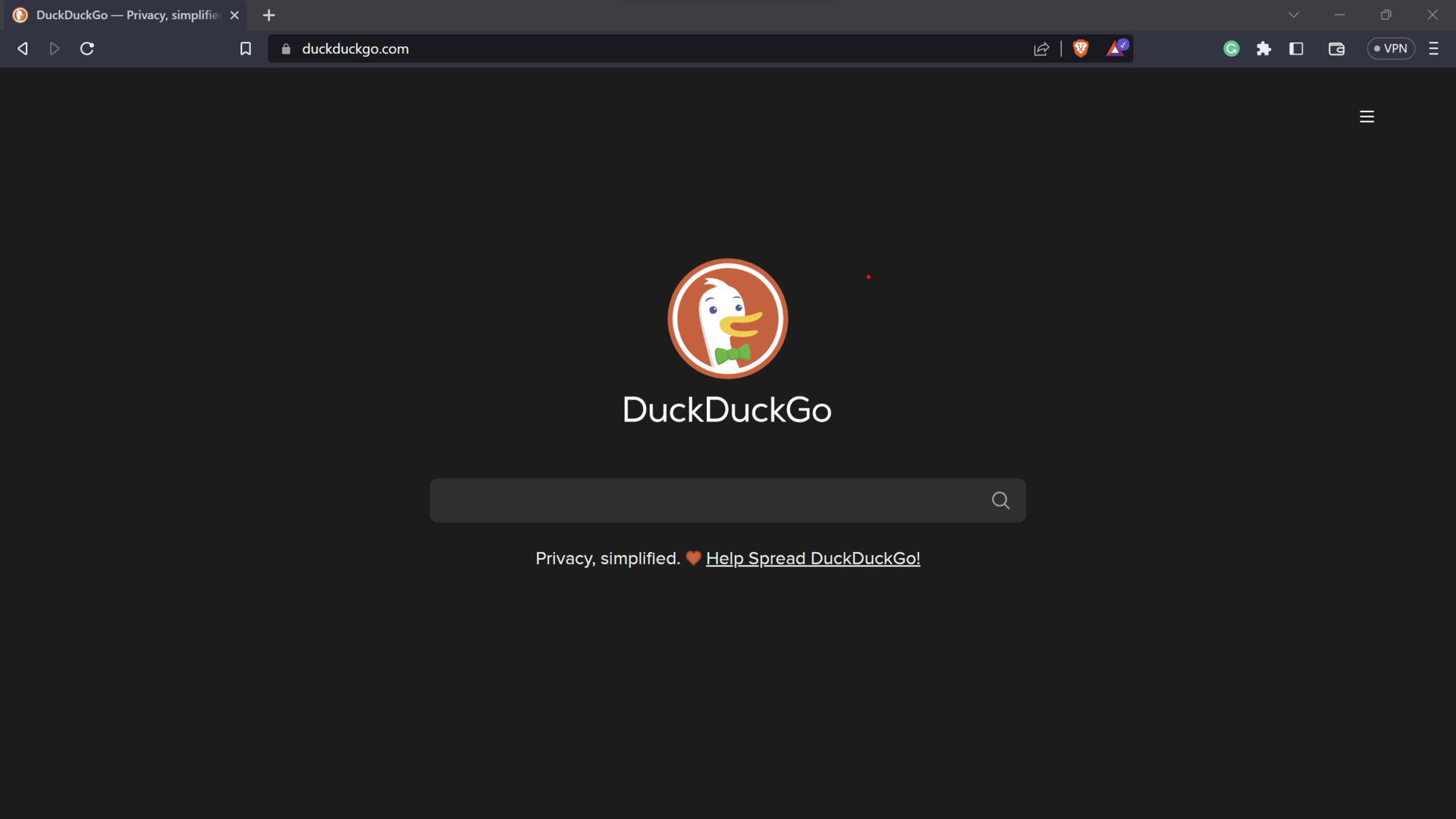 duckduckgo homepage