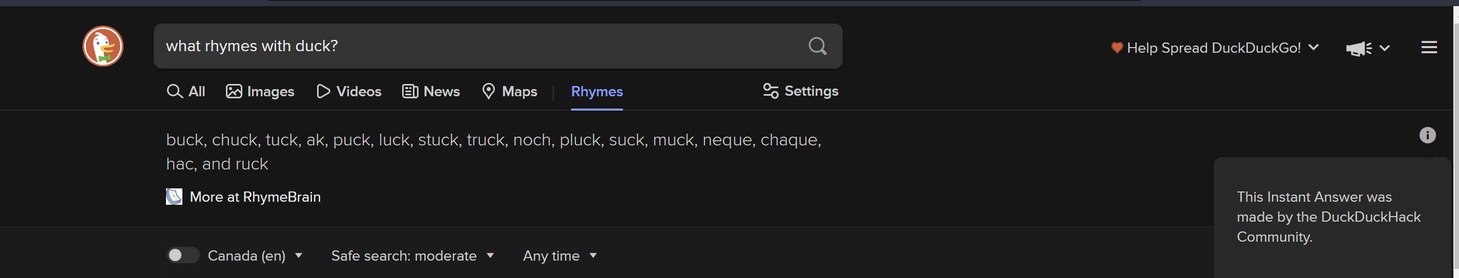 duckduckgo instant awnser