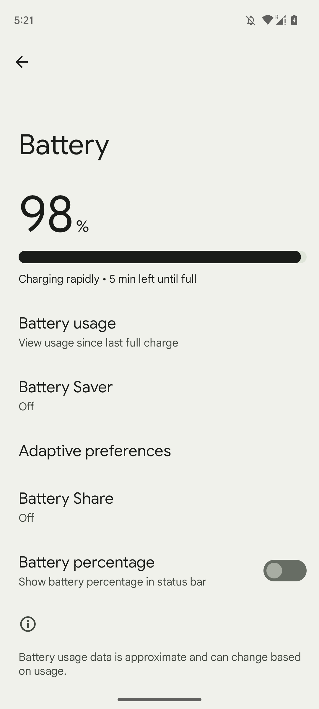 google pixel 7 battery settings