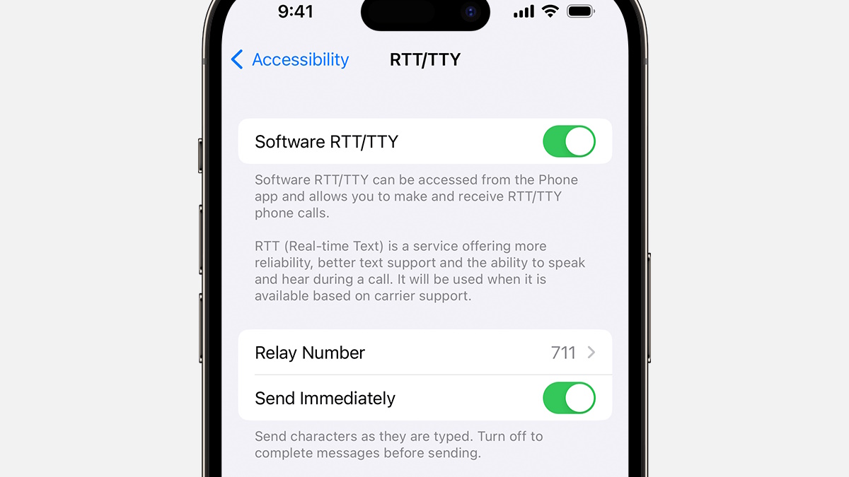ios 16 iphone 14 pro settings accessibility rtt tty