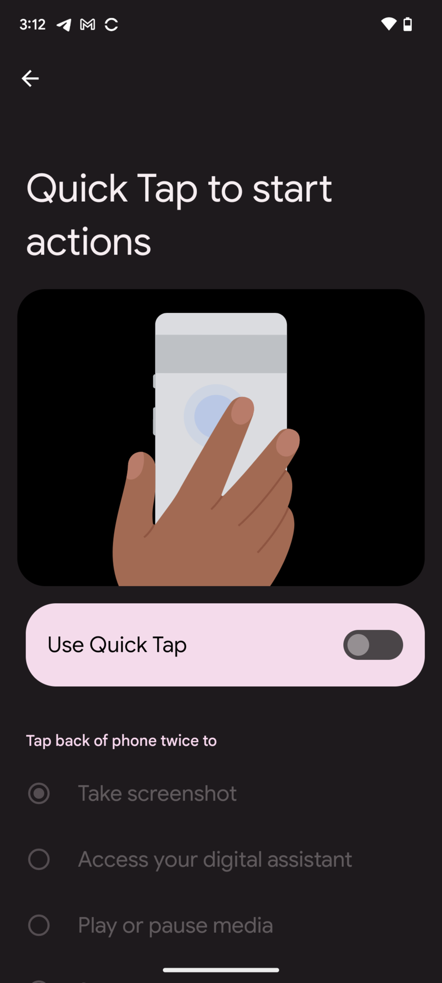 pixel 7a tips quick tap
