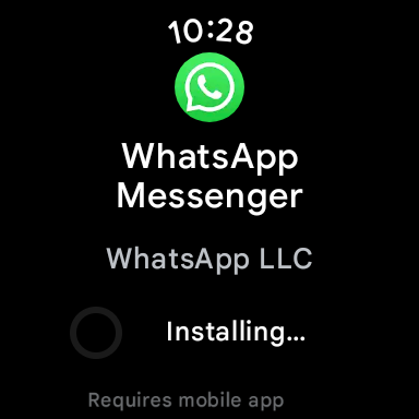 whatsapp wear os screenshot 2 installing