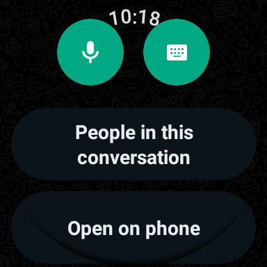 whatsapp wear os screenshot chat actions