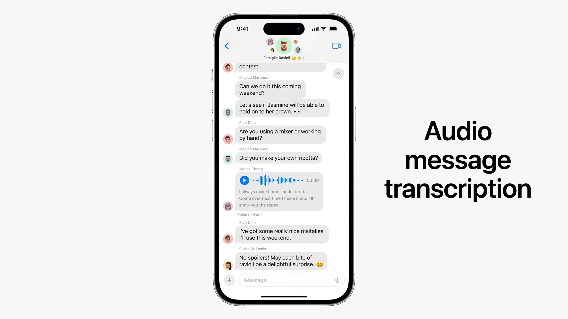 Apple iOS 17 Messages app audio transcription