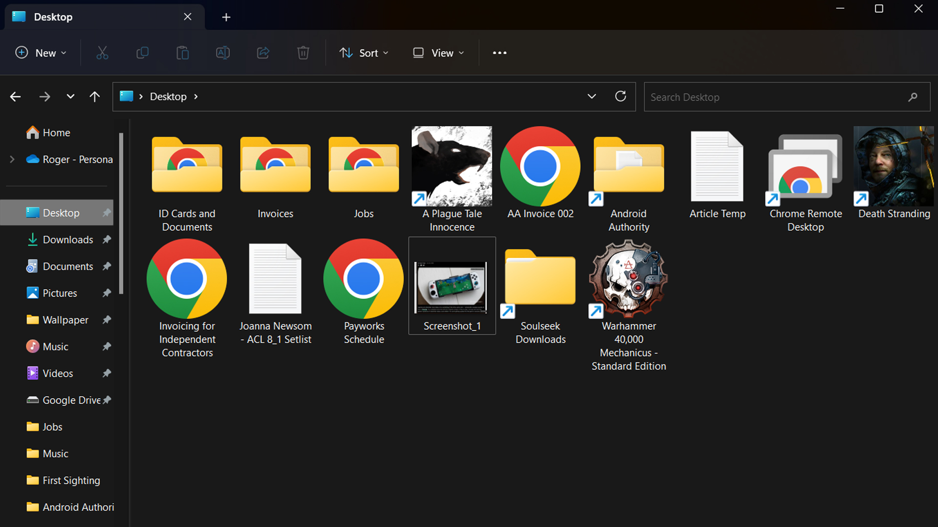 Desktop in the Windows 11 File Explorer