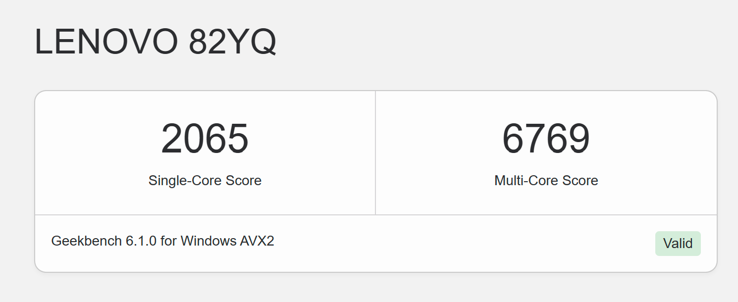 Geekbench6 lenovo yoga book 9i