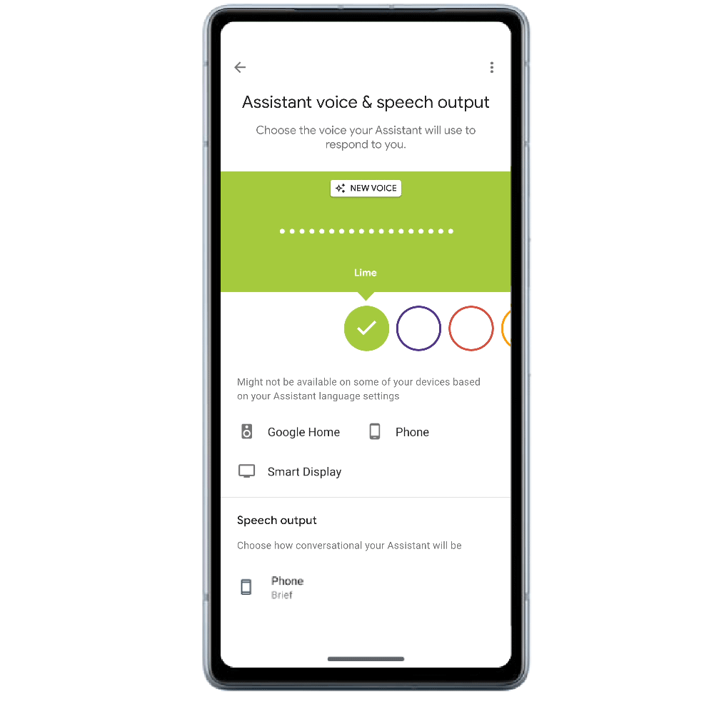 Google Assistant Voices Selection