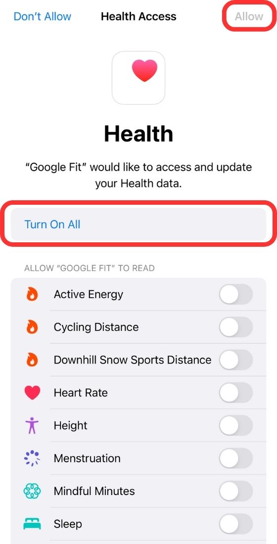 Google Fit access Health