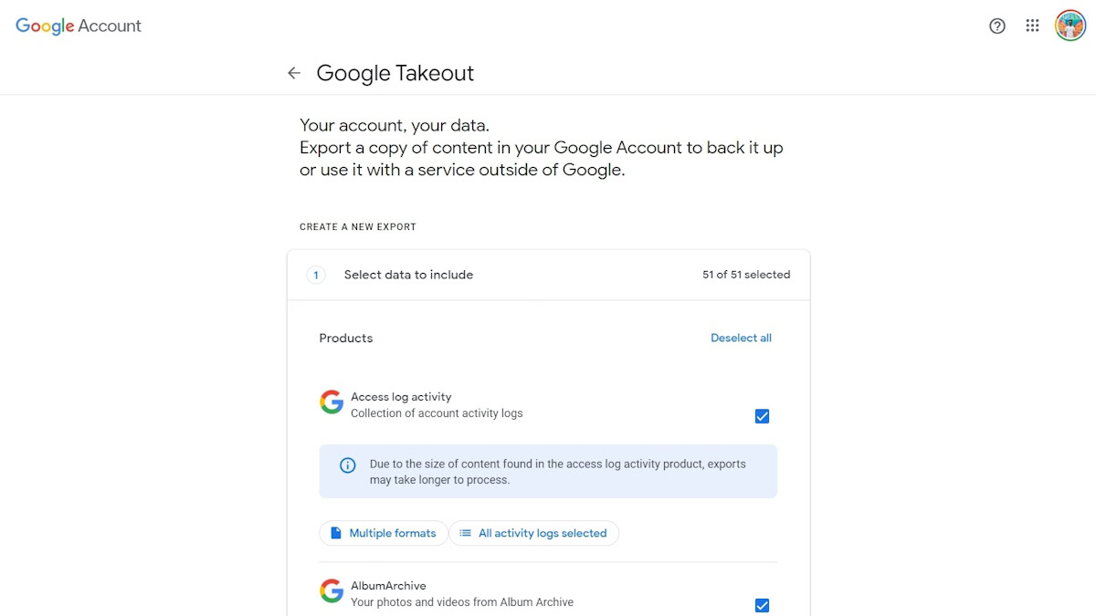 Google Takeout 1