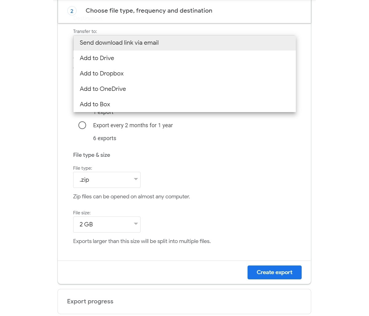 Google Takeout 2