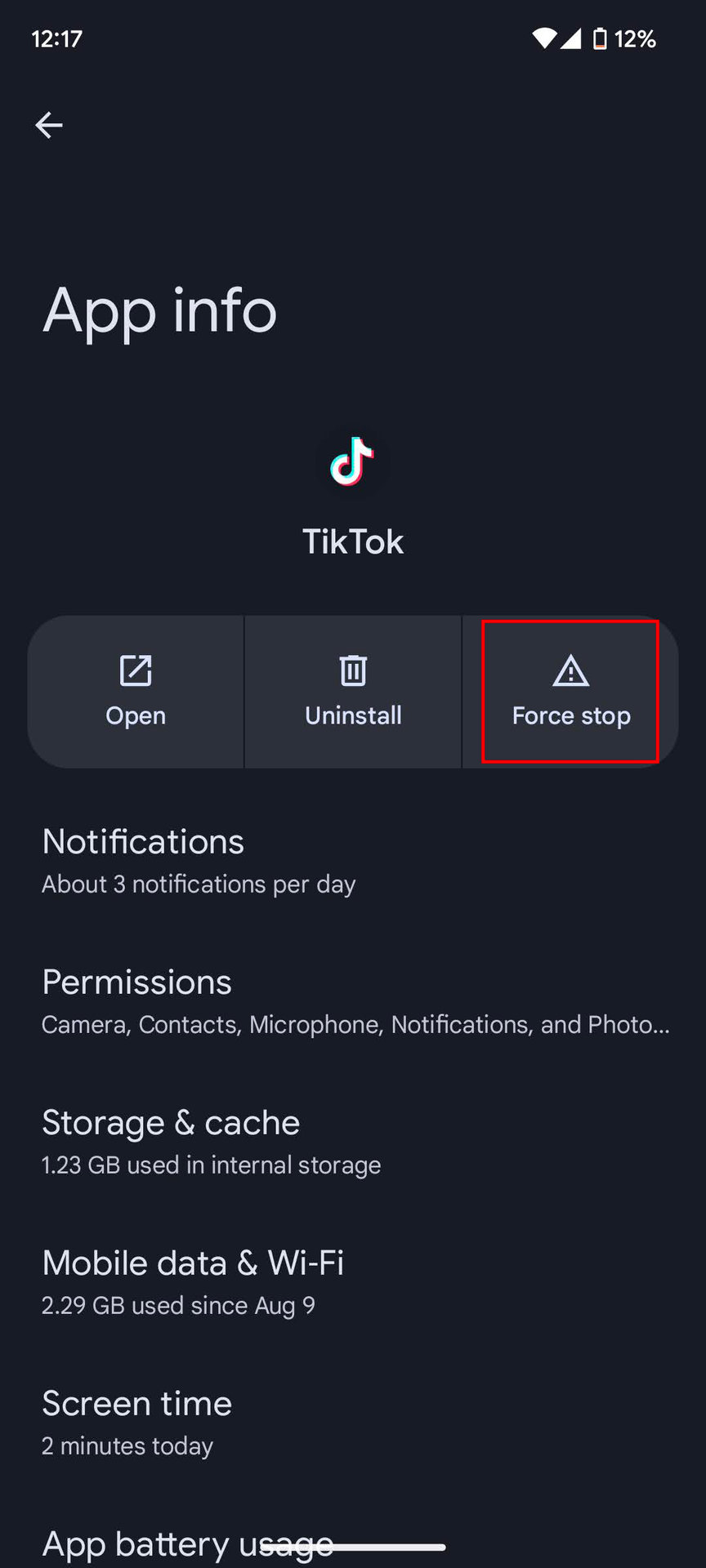 How to Force stop TikTok on Android (3)