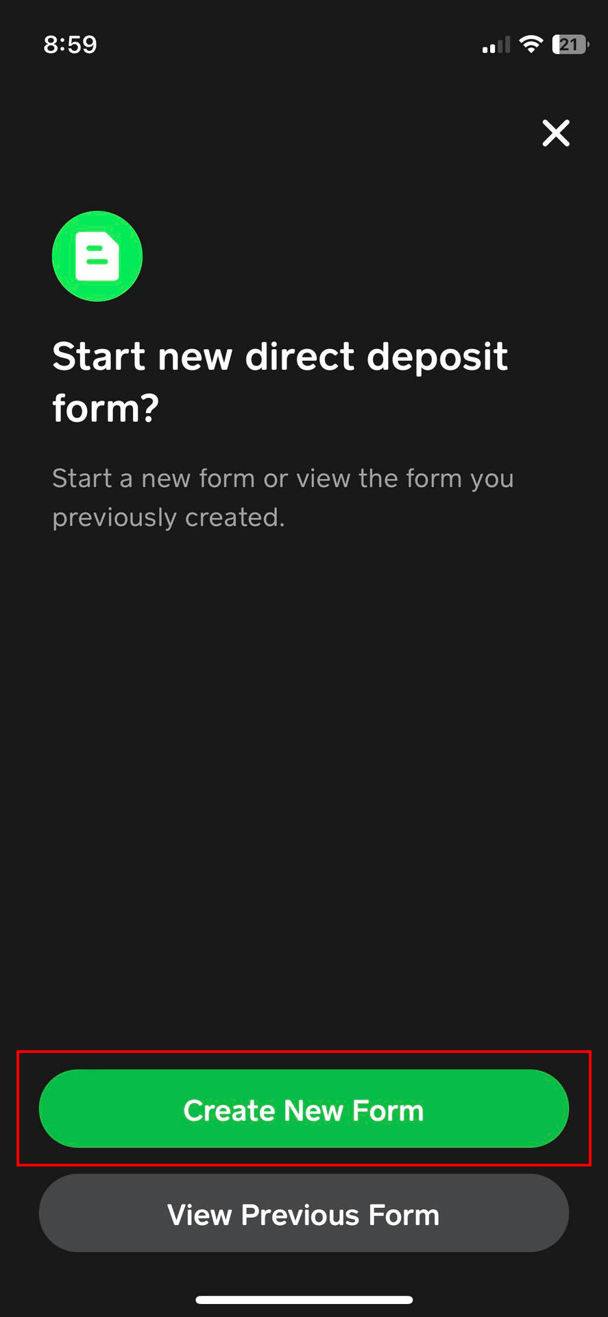 How to get a direct deposit form from Cash App 5