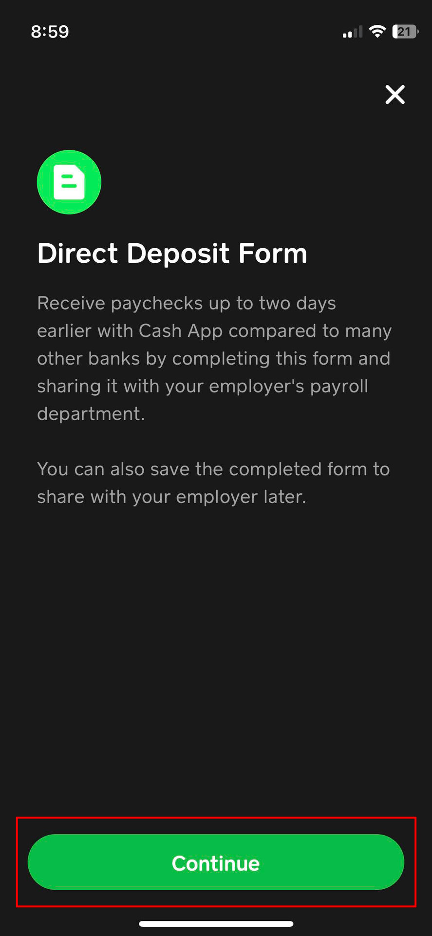 How to get a direct deposit form from Cash App 6