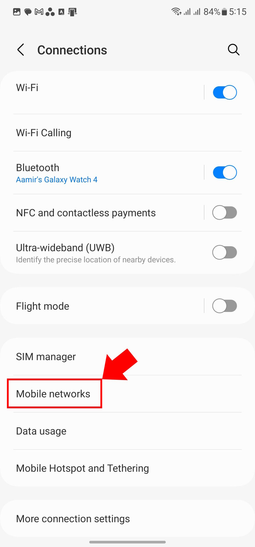 How to set preferred network type to 5G on Samsung Galaxy phones 2