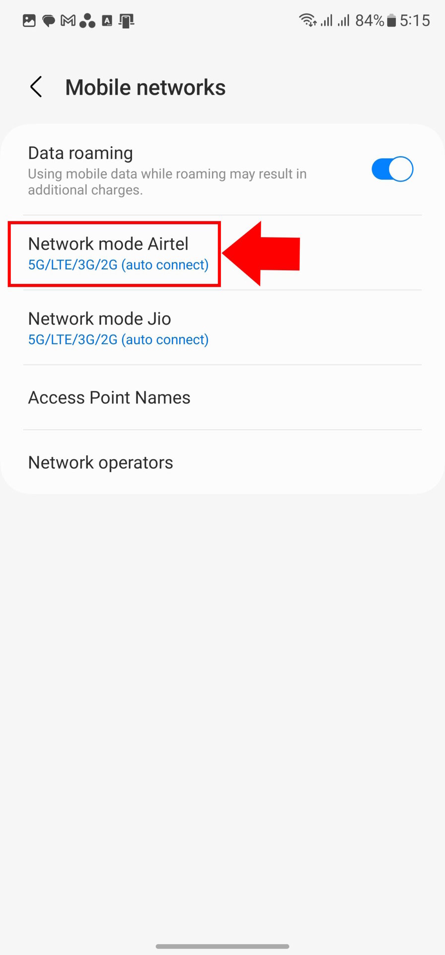 How to set preferred network type to 5G on Samsung Galaxy phones 3