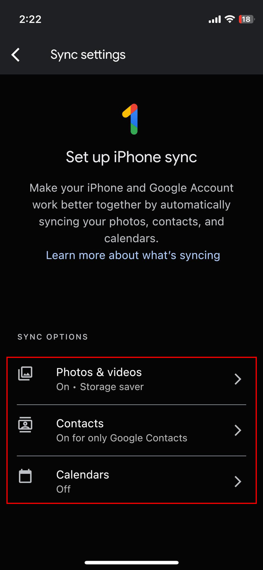 How to sync iPhone with Google One (4)