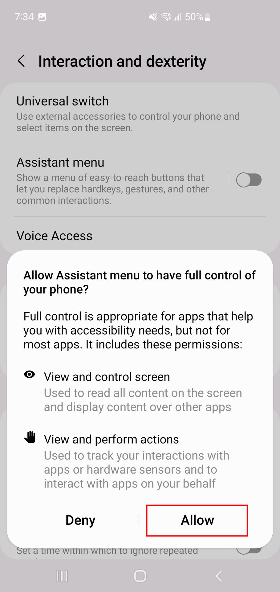 How to take a screenshot with the Samsung Assistant Menu 4