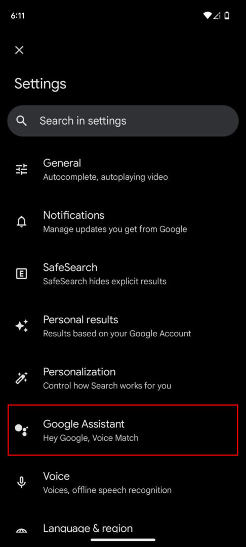TURN GOOGLE ASSISTANT OFF visual data 5